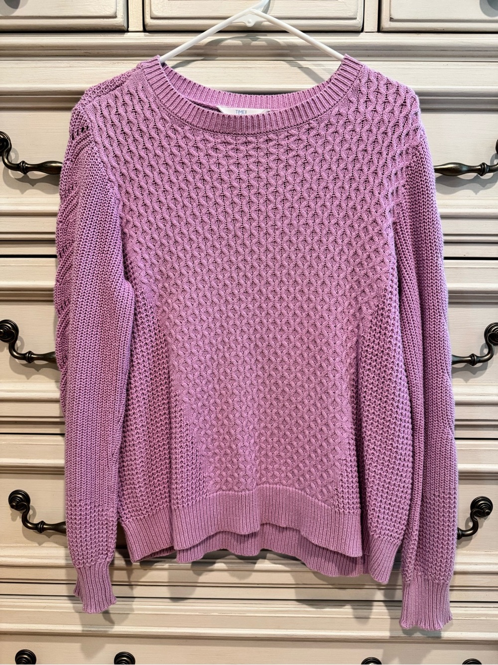 Women's Lavender Cable Knit Sweater